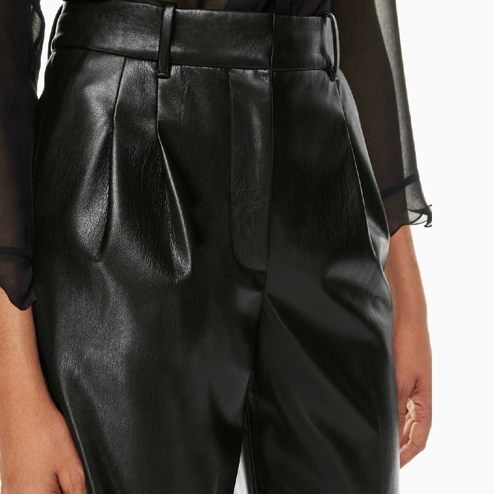 Black Vegan Leather Effortless Pants